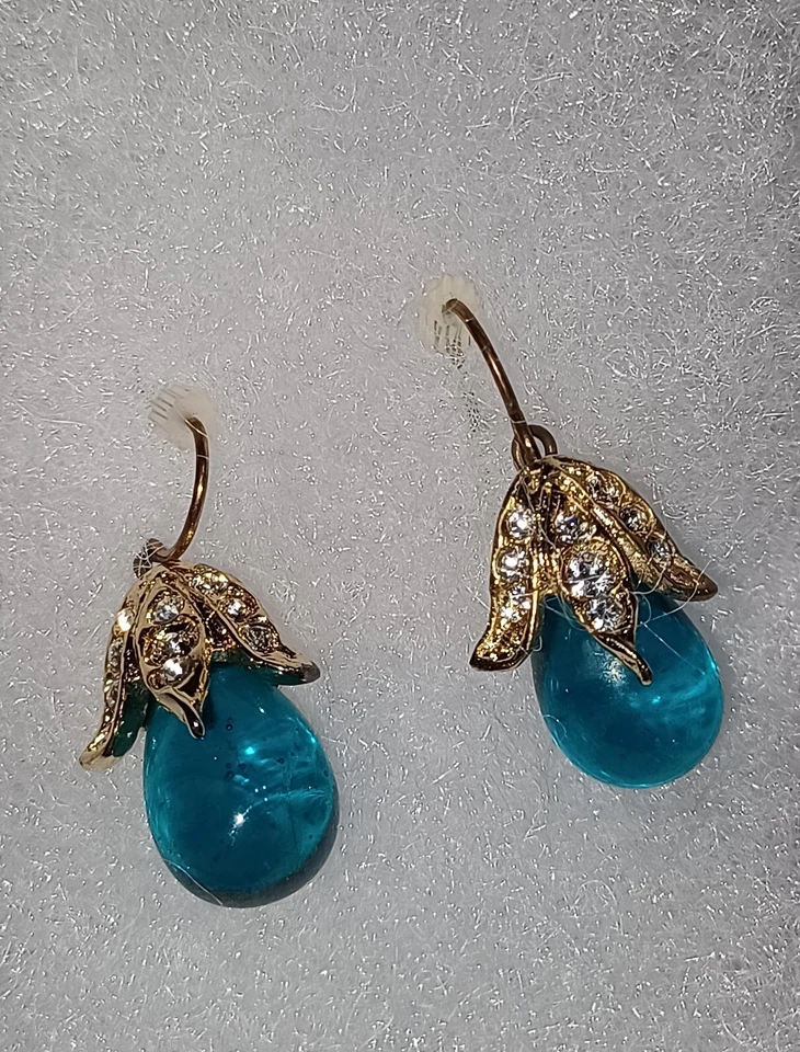 ALEX & ANI Crystal Blue Teardrop Earrings, NWT Foto 1 de 1