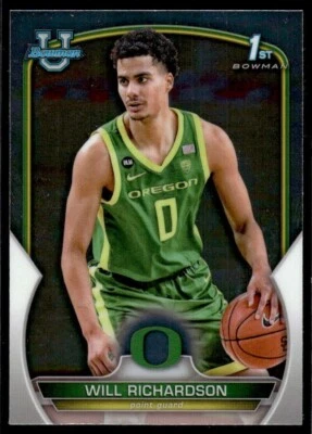 Will Richardson 2022-23 Topps 1ST BOWMAN UNIVERSITY CHROME ROOKIE CARD #31 - Image 1 of 2