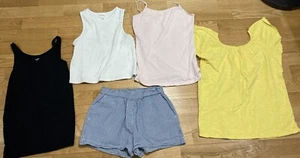 Girls Sz 10-12 Set 4 Tops w/Shorts - Crewcuts, Art Class, Cat & Jack & Old Navy - Picture 1 of 6