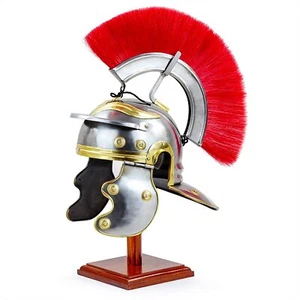 Casco para gladiadores centurión romano cresta roja siglo medieval herreros galos - Imagen 1 de 4