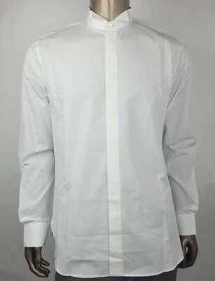$590 Camisa Saint Laurent Blanca Algodón Cuello Roto Popelina 44/17.5 376930 9000 Foto 1 de 4