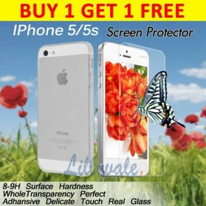 iPhone 5/5s Original Hartglas Folie Displayschutzfolie Front/TPU Rückseite - Bild 1 von 2