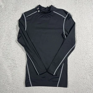 Under Armour Compression Shirt Mens Sz S ColdGear Mock Neck Long Sleeve Black - Picture 1 of 8