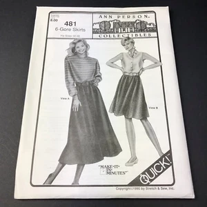Stretch & Sew Vintage Sewing Pattern #481 6-Gore Skirts in Hip Sizes 32-48 Uncut - Picture 1 of 3