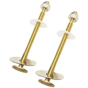 TOILET BOLT SET 1/4" x 3.5", snap-off, solid brass, 434845, Extra Long - Picture 1 of 2