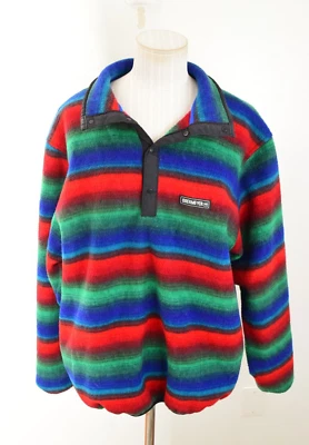 Obermeyer Mens Medium Boulder Snap T Striped All Over Print Pullover Vintage - Image 1 of 4