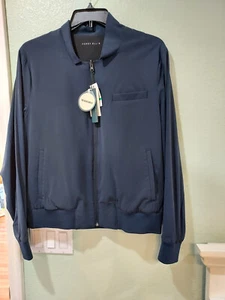 PERRY ELLIS Reversible Navy Blue & Black Jacket,Stretch,Water Proof--LARGE-New!! - Picture 1 of 2
