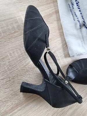 Tanzschuhe Damen schwarz Größe 6 mit Absatz ca. 7 cm. - Bild 1 von 4