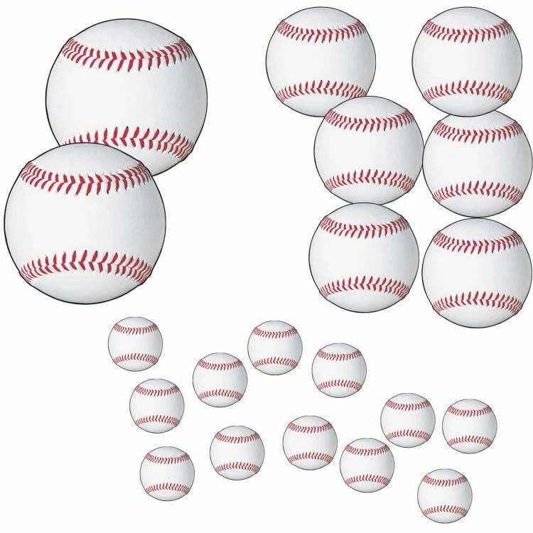Surtido de recortes de béisbol paquete de 12-4" 6-8" 2-12" decoración de fiesta de cumpleaños Foto 1 de 1