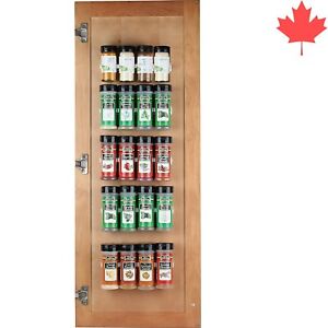 Spice Rack Organizer - Holds 36 Jars with Clips - Space-Saving - Wall Mount