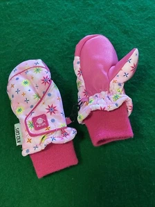 N'ice Caps Infant Large Pink Snow Flakes 3M Thinsulate Waterproof Winter Mittens - Picture 1 of 8