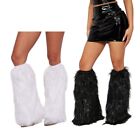 Faux Furs Leg Warmer Warm Cozy Fuzzy Leg Warmer Boot Cuffs Cover for Womens