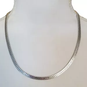 Collar Cadena Espiga Gruesa Merlite Vintage 20" Texturizada Semi Mate Plata - Imagen 1 de 7