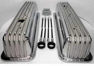 Finned Aluminum Valve Covers for 5.0 5.7 Chevy 350 Vortec TBI TALL 305 w/ Bolts - Picture 1 of 5