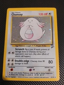 Chansey - 3/130 - Pokemon Base Set 2 Holo Rare Card WOTC Vintage LP - Picture 1 of 2