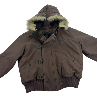 Chaqueta de vuelo con capucha de bombardero de lona Alpha Industries de colección nueva de colección para mujer talla L marrón Foto 1 de 4