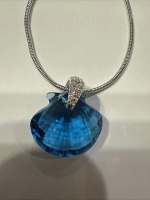 Collar Cristal Swarovski Vieira Azul Almeja Concha Colgante 856128 Raro Foto 1 de 4