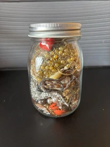 Vintage To Now Mystery Jewelry Jar Earrings Necklaces Bracelets Brooches 1LB Jar - Picture 1 of 6