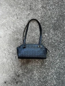 BOTTEGA VENETA Intrecciato Bolso de hombro Cuero negro Auténtico bolso de mano vintage - Imagen 1 de 14
