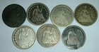 7 SEATED LIBERTY HALF DIMES 1839 O 1845 1853 1857 1858 1871 1872 7 SEATED LIBERTY HALF DIMES 1839 O 1845 1853 1857 1858 1871 1872