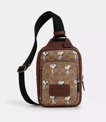 Coach X CBK47 Peanuts Racer Sling Pack in Signature Canvas With Snoopy Print NWT - Image 1 of 4