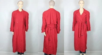 Vtg 90s JONES NEW YORK Red Double-Breasted Trench Coat w/ Removable Lining M - Image 1 of 4