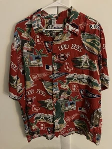 Reyn Spooner Men's Boston Red Sox MLB Baseball Hawaiian Shirt XL Made In USA - Picture 1 of 3