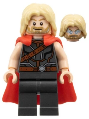 LEGO® Minifig sh0979 - Thor - Capa de goma flexible, gris oscuro perla Foto 1 de 2