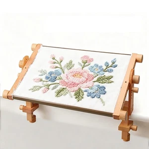 Adjustable Embroidery Frame Wooden Household Rotating Multifunction Needlework - Picture 1 of 7