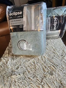 Set of 2 (50"x95") Insulated Grommet Top Blackout Curtain Panels Light Gray - - Picture 1 of 2