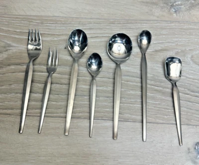 INTERNATIONAL SILVER Lucky Wood * LUW6 MCM Satin Stainless Flatware Japan CHOICE - CHOICE (105)