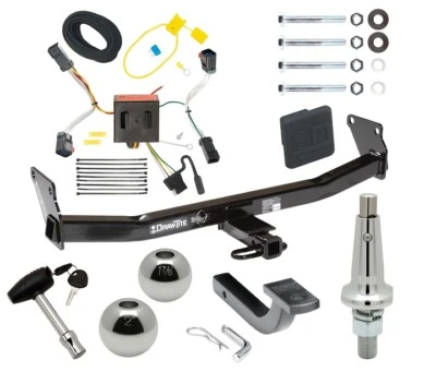 Trailer Tow Hitch For 11-17 Jeep Compass w/ Wiring 2" + 1-7/8" Ball Lock Cover - Image 1 of 4