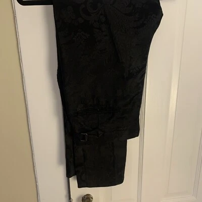 Ralph Lauren 紫色标签丝绸提花正式裤子侧片 33x29 — 第 1/4 张图片