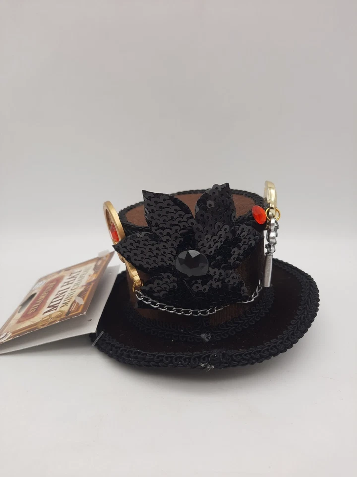 Mini Sombrero Steampunk Foro Halloween Vestir Marrón Nuevo con Etiquetas Foto 1 de 4