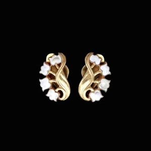 A. Dragsted - Copenhagen. Gold plated Sterling Silver Ear Clips with Enamel. - Picture 1 of 3