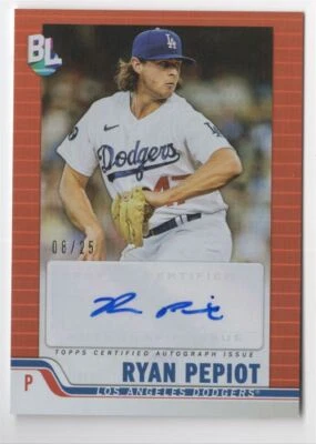 2023 Topps Big League Orange Foil Autographs Ryan Pepiot Auto 08/25 Los Angeles - Image 1 of 2