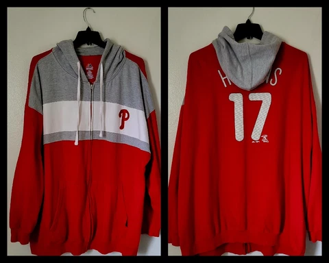 Philadelphia Phillies Men's MAJESTIC 5XL RHYS HOSKINS Jersey Sweatshirt MLB Cover