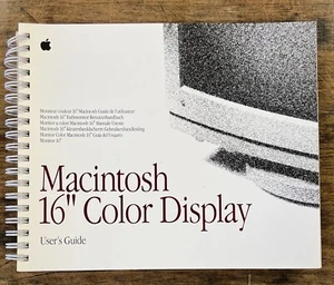 Apple 16” Color Display Monitor User's Guide Manual Spiral Spine - Macintosh - Picture 1 of 4