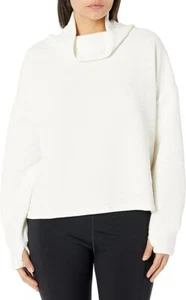 Pullover para mujer Danskin Ridge cuello capucha azul y marfil blanco estilo relax S~M~L~XL~ - Imagen 1 de 6