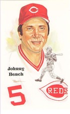 1989 Perez-Steele Hall of Fame Postcard Series 10 - CINCINNATI REDS JOHNNY BENCH