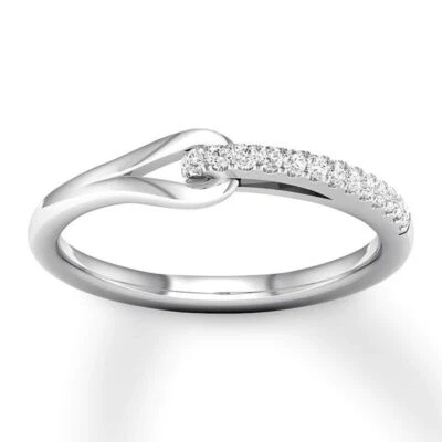 0.10Ct White Round Cut CZ Love Be Loved Wedding Band Ring In 925 Sterling Silver - Image 1 of 4