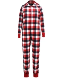 Women's Holiday Buffalo Check Flannel One-Piece Matching Family Pajama sz S - Picture 1 of 2