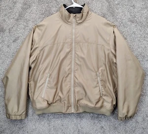 Giacca Chaps Harrington uomo XXL marrone chiaro full zip papà cappotto zip tasche foderato pile - Foto 1 di 10