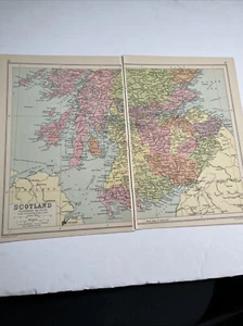 1930: Map Of Scotland Southern Section With Railway Routes PA #26/27 Print A - Picture 1 of 3