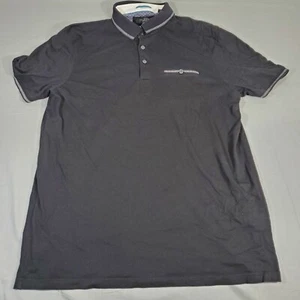 Ted Baker London Polo Shirt Mens Size 5 XL Tortila Black 3 Button Short Sleeve - Picture 1 of 13