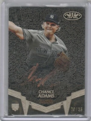 2019 TOPPS TIER 1 BREAK OUT BRONZE INK CHANCE ADAMS  AUTOGRAPH ROOKIE CARD #3/25 - Image 1 of 2
