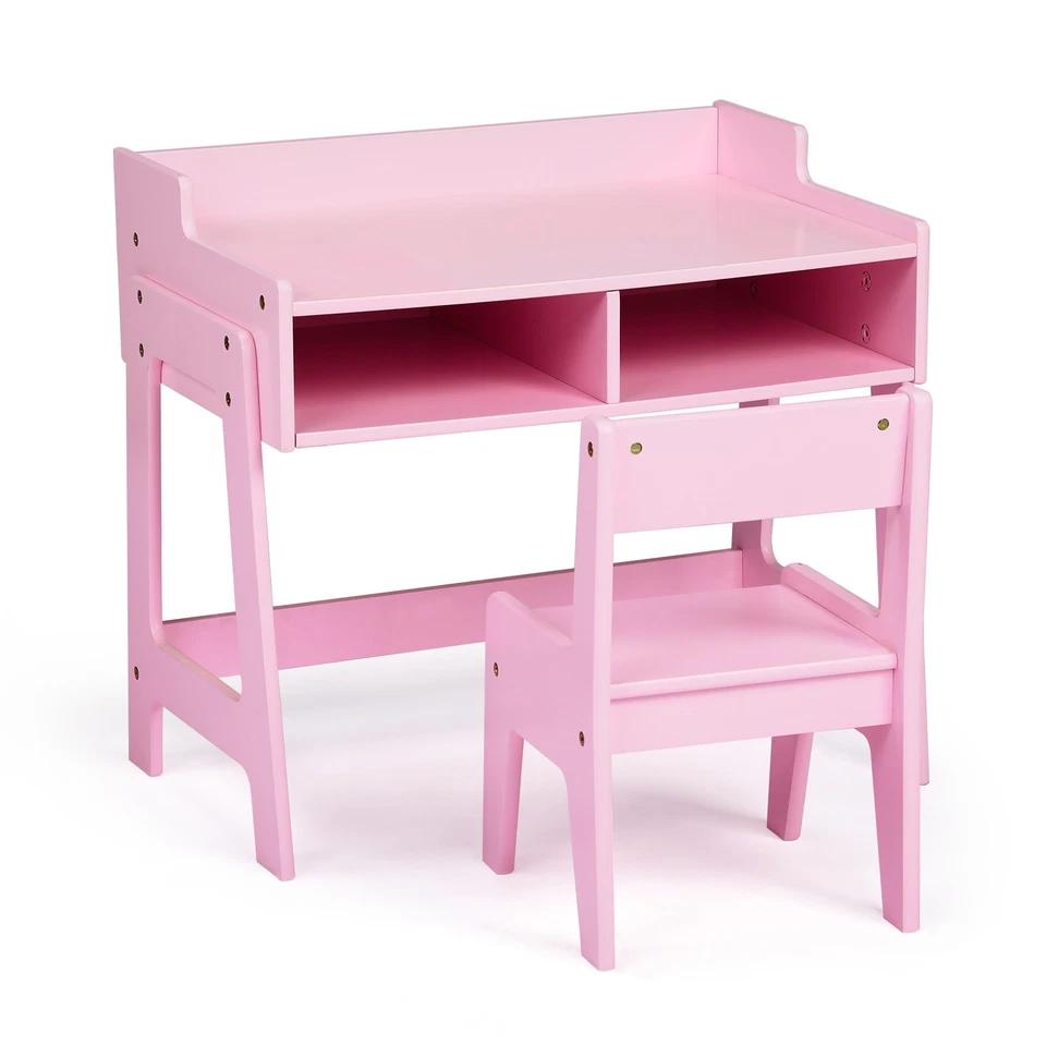 Wooden Kids Desk and Chair Set Toddler Desk &  Chair for Bedroom/Nursery Pink - Изображение 1 из 1