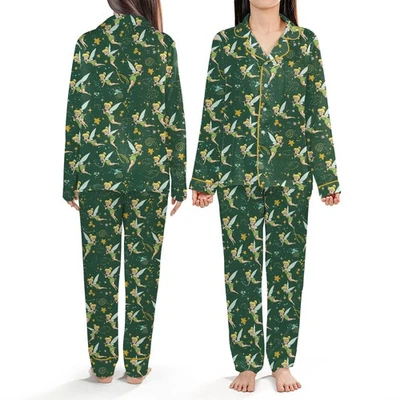 Набор атласных пижам Tinker Bell Fairy Princess Peter Pan мультфильм рождественский подарок - Изображение 1 из 2