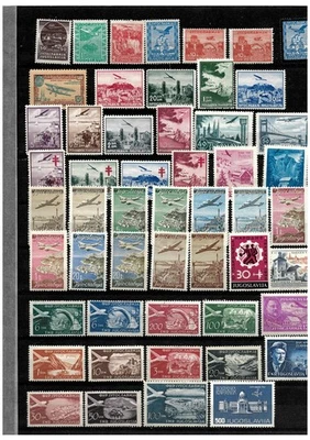 Iugoslávia 1934/60. Lote de selos de correio aéreo MH/MNH, veja descrição - Imagem 1 de 2