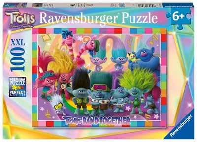 Rompecabezas Ravensburger 13390 Trolls 3 películas juntas - 100 piezas para niños Foto 1 de 4
